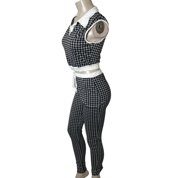 Black & Grey ‘Clueless Collar Two Piece Leggings Set - Picture 7 of 13